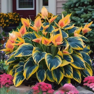 Хоста Флейм Данс купить по цене от 650р. в интернет-магазине «Посадика» с доставкой почтой в в Березовскийе и по всей России – [изображение №1].